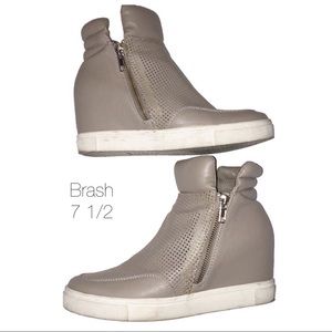 Brash Taupe Wedge Sneakers 7 1/2
